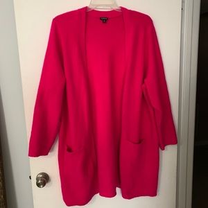 Torrid 4X Neon Pink Knit Fuzzy Open Front Cardigan